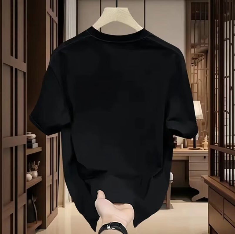 New Short-Sleeved T-Shirt Men'S Summer Korean-Style Trendy Simple Half-Sleeved Top Hong Kong-Style Loose Casual Trendy Brand T-Shirt - Image 5