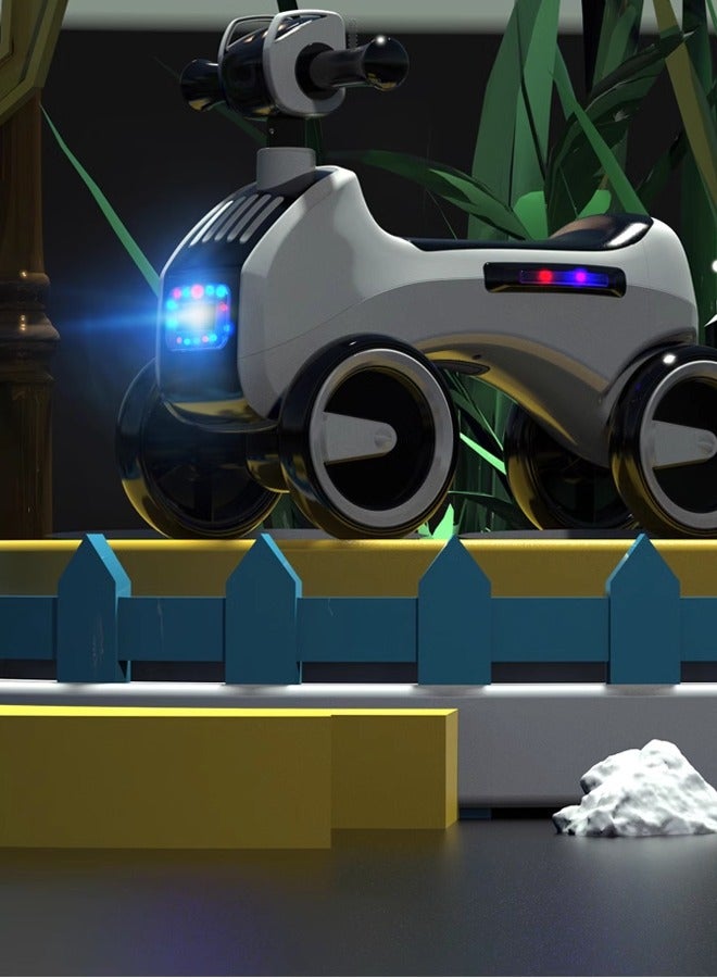 سكوتر للأطفال بأربع عجلات، سيارة يويو، سيارة توازن للأطفال مضادة للانقلاب، من سن 1 إلى 6 سنوات، سيارة توازن بأربع عجلات منزلقة، سيارة معززة للأطفال بإطارات عالية الكثافة مضادة للسقوط، هدية عيد ميلاد أول للأطفال الصغار (أسود + أبيض) - Image 4