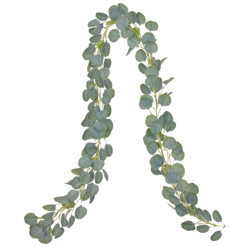 DearHouse ديار هاوس إكليل الأوكاليبتوس الاصطناعي أوراق الأوكاليبتوس الحريرية الاصطناعية إكليل يدوي الصنع ديكور خلفية الزفاف قوس جدار أخضر - Image 1