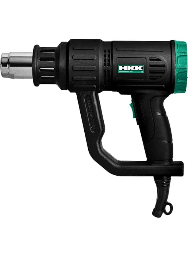 HKK مسدس حرارة متغير درجة الحرارة 2000 واط – 50-650℃، 250-500 لتر/دقيقة | مسدس هواء ساخن احترافي لإزالة الطلاء، الورنيش والمواد اللاصقة (220-240 فولت) - Image 1