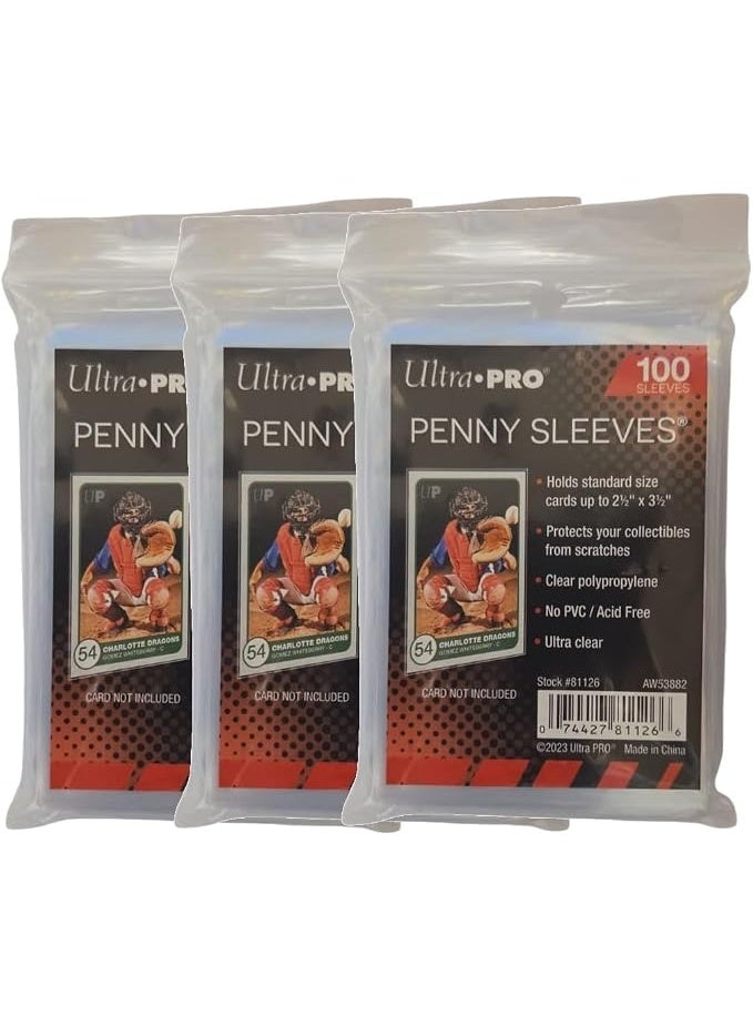 أكمام بطاقات Ultra Pro القياسية العادية الناعمة من نوع Penny لبطاقات التداول مثل بوكيمون، ماجيك، والبطاقات الرياضية، حجم قياسي، شفافة