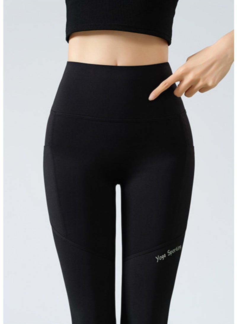 Women's yoga pants high waisted tight pants with pockets, slim fit tight pants for women's outdoor running, high waist elastic, breathable, sweat absorbing  - Image 2