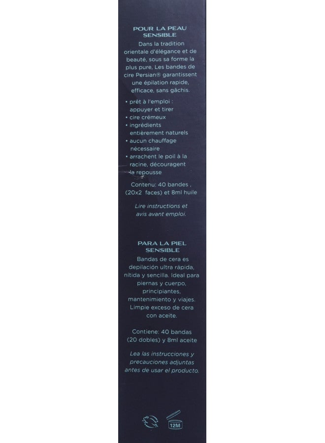 Persian Legs & Body Wax Strips (40 strips), Hair Removal Waxing Strips for Legs, Body, Bikini, Arms, Underarms with After care Oil, Pack of 1 (CSB) - Image 3