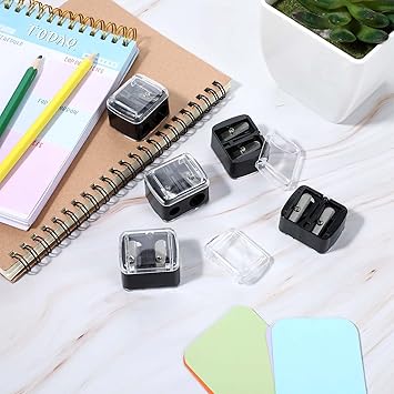 JJUNW JJUNW 5 Pack Make Up Pencil Sharpener Plastic Lip Liner Pencil Sharpener Sharpener Small Eyeliner Sharpener Manual Cosmetic Pencil Sharpener for Eyeliner Lip Liner Pencils Black - Image 5