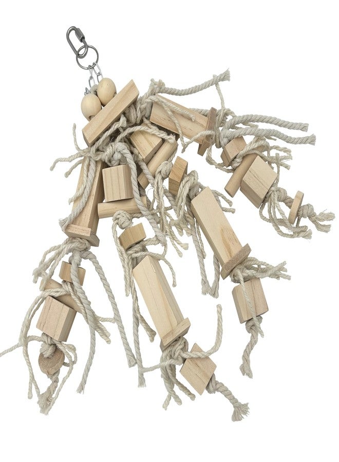 GILYGI Bird Block Knots Tearing Toy- 17 inch Dye-Free Natural Wooden Parrot Chewing Toy for Medium and Large Parrots, Conures, Cockatiels, African Greys, Cockatoos, Quakers and AmazonParrots - Image 5