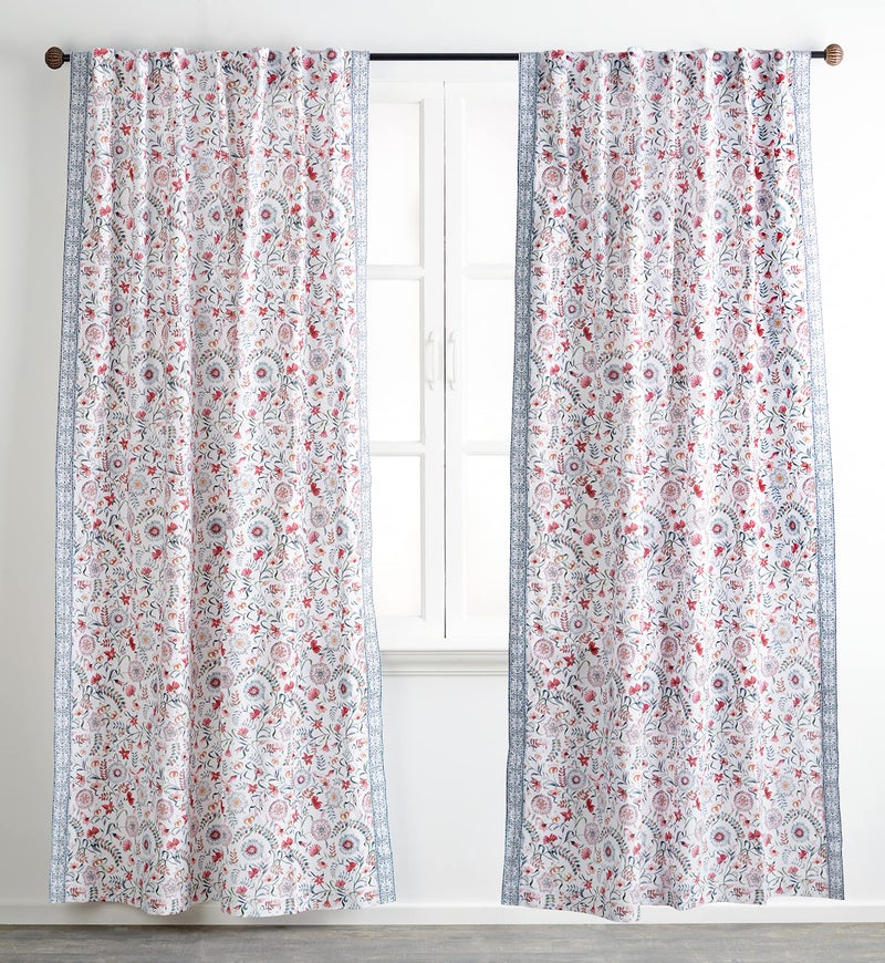 ميزون دي هيرمين Maison D 'Hermine Curtain 100 ٪ Cotton 50 "" X124 "Strtains 2 لوحة سهلة معلقة مع جيب وحلقة في المطبخ غرف نوم ومكاتب Nellore - ربيع/صيف - Image 1