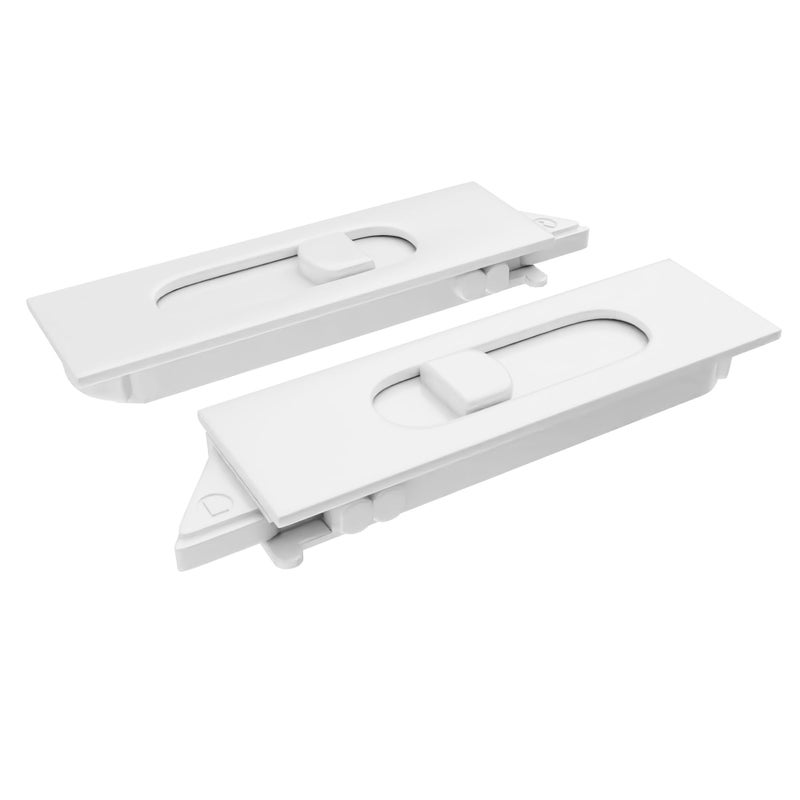 Brixwell Snapin Tilt Latch Pair Left and RightHand Set Plastic White Finish 212 Body Length 238 Back Cutout 1116 Body Width 716 Latch Height Replacement Window Sash Hardware