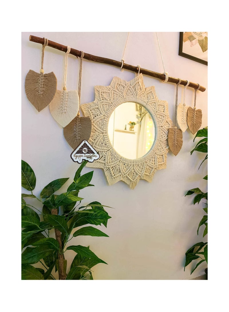 Egypt Antiques Handmade round macrame mirror by Egypt Antiques - Image 1
