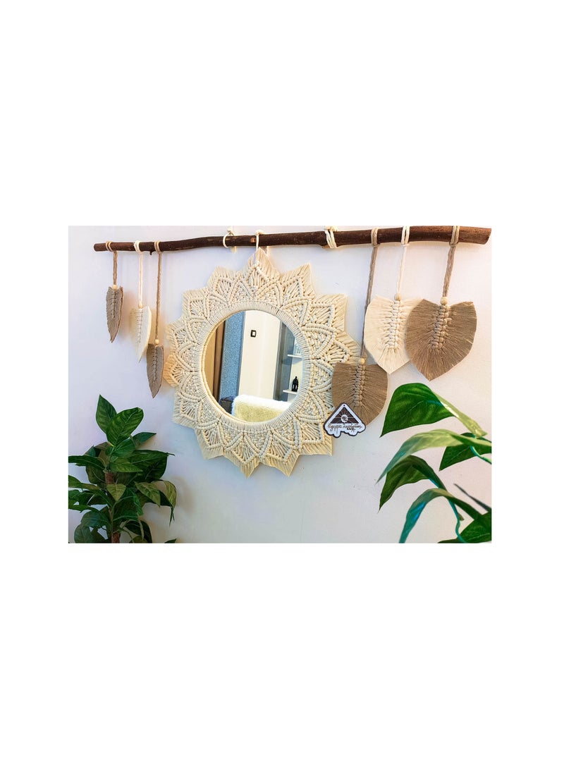 Egypt Antiques Handmade round macrame mirror by Egypt Antiques - Image 3