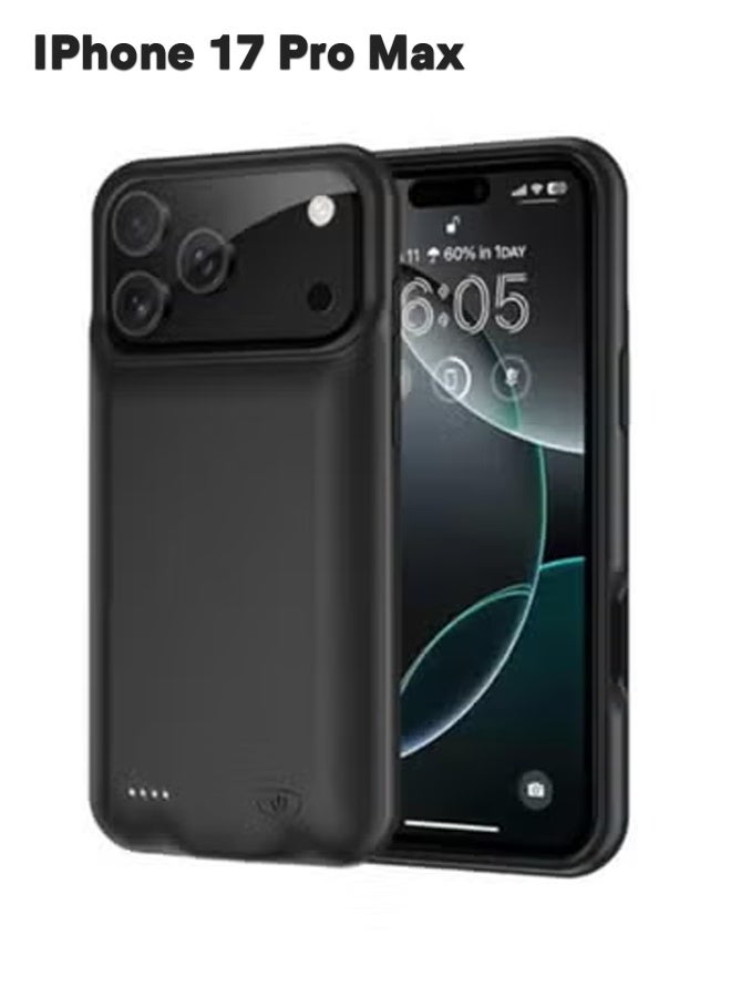 Portable Charger Case for iPhone 17 Pro Max – 7000mAh Slim Magnetic Battery Pack with MagSafe Wireless Charging, LED Battery Indicators, Shockproof TPU Power Bank Cover, Fast Charging Case for Travel & Daily Use - Image 1