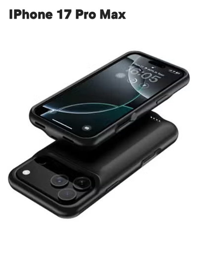Portable Charger Case for iPhone 17 Pro Max – 7000mAh Slim Magnetic Battery Pack with MagSafe Wireless Charging, LED Battery Indicators, Shockproof TPU Power Bank Cover, Fast Charging Case for Travel & Daily Use - Image 3