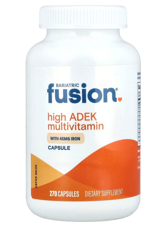 Bariatric Fusion فيتامينات متعددة عالية ADEK مع الحديد 270 كبسولة