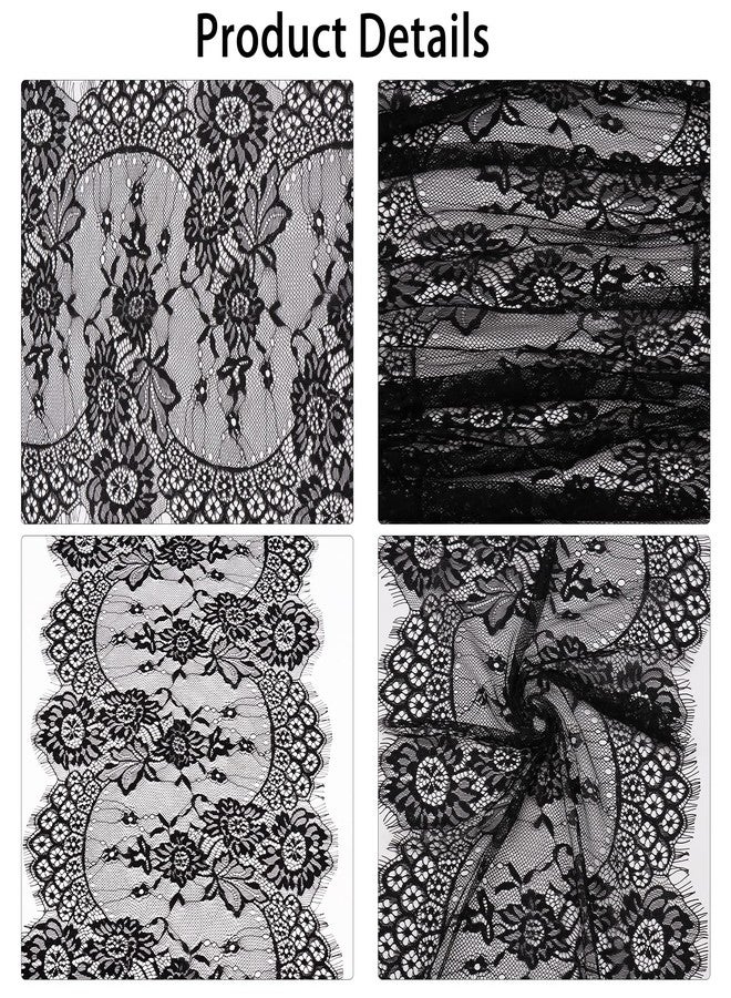Fivenl 2 Packs Lace Table Runner Black 14 x 120 Inch Vintage Table Runner Chair Sash Floral Romantic Table Runners for Rustic Boho Wedding Table Decor Birthday Party Bridal Baby Shower Decorations - Image 4