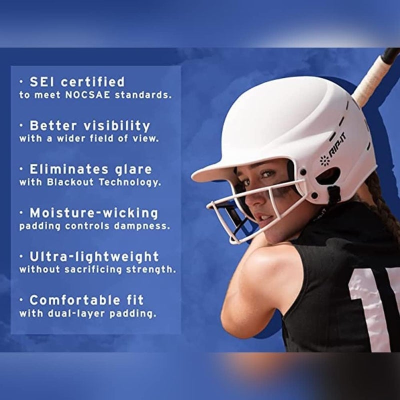 RIP-IT | Vision Pro Softball Batting Helmet | Matte | Lightweight Womens Sport Equipment - Image 5
