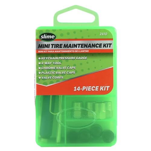 Slime 2410 Mini Tire Maintenance Kit, Tire Care Essentials, Compact, 14-Piece Set, 3.5" L x 2.5" W x 0.875" D - Image 4