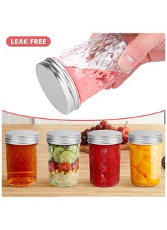 SKYLINK 12 Pack 8oz Mason Jars with Silver Lids – Crystal Glass Canning, 250ml Wide Mouth Jelly Jars for Honey, Jam, Food Storage, DIY Crafts, Party & Wedding Favors  - Image 5