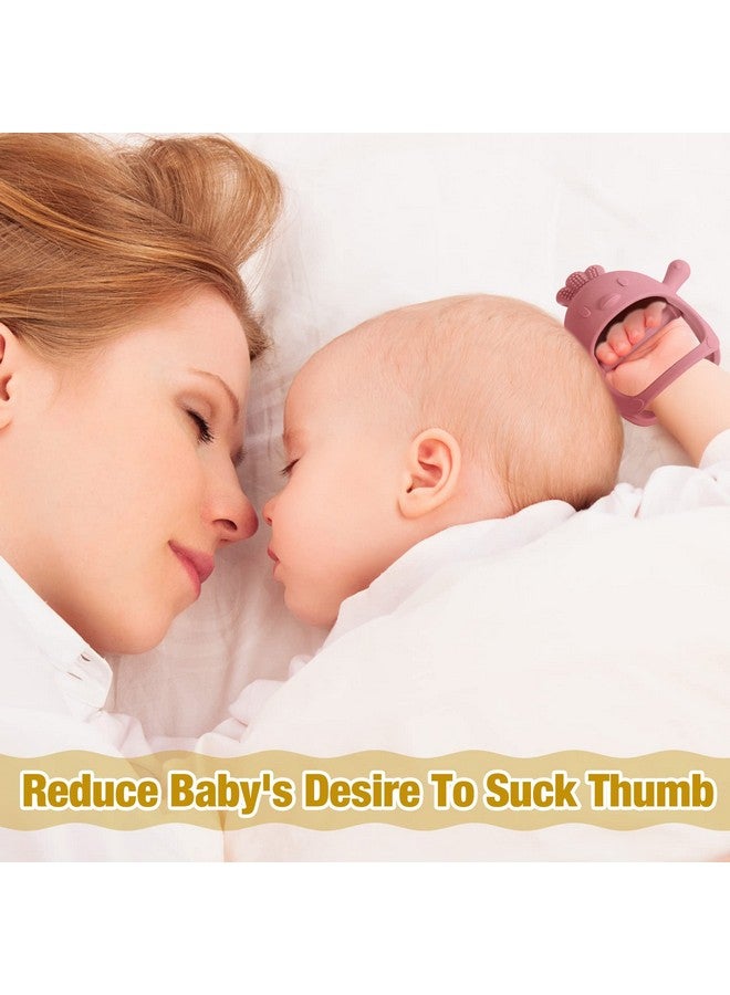 ووانجر 4 عبوات من ألعاب التسنين المصنوعة من السيليكون للأطفال الذين تزيد أعمارهم عن 6 أشهر، مضادة للسقوط، أدوات تسنين يدوية للمعصم، قفاز، ألعاب مضغ للأطفال لتلبية احتياجات المص - Image 4