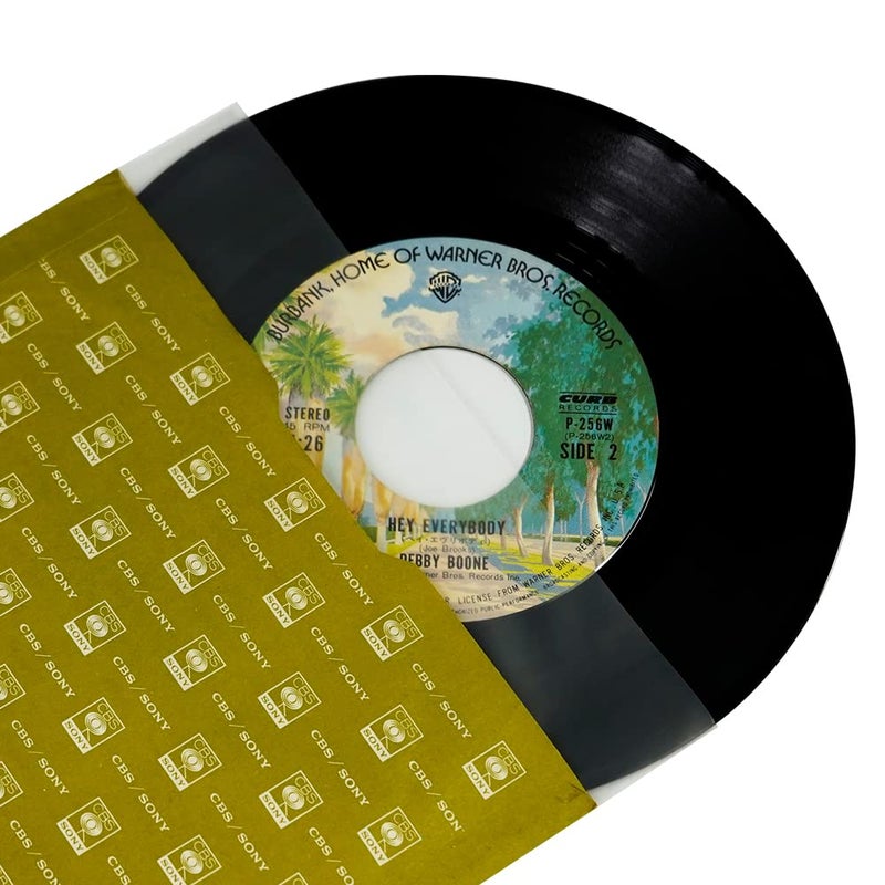 sdroceRyaM 7 Inches Vinyl Record Inner Sleeves, 50PCS Anti-Static Plastic Round Bottom EP Protective Sleeves for 45 RPM Vinyl Record, Translucent - Image 3