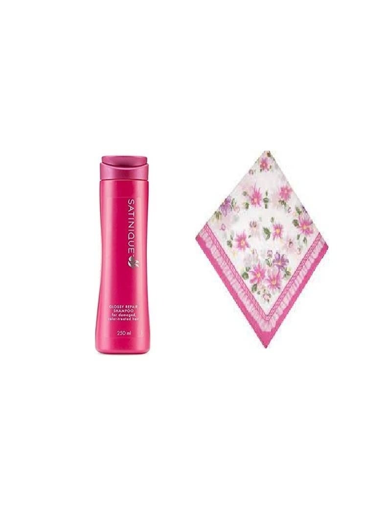 Nutrilite Amway satinique glossy repair shampoo - 250 ml and floral cotton hanky assorted - Image 1