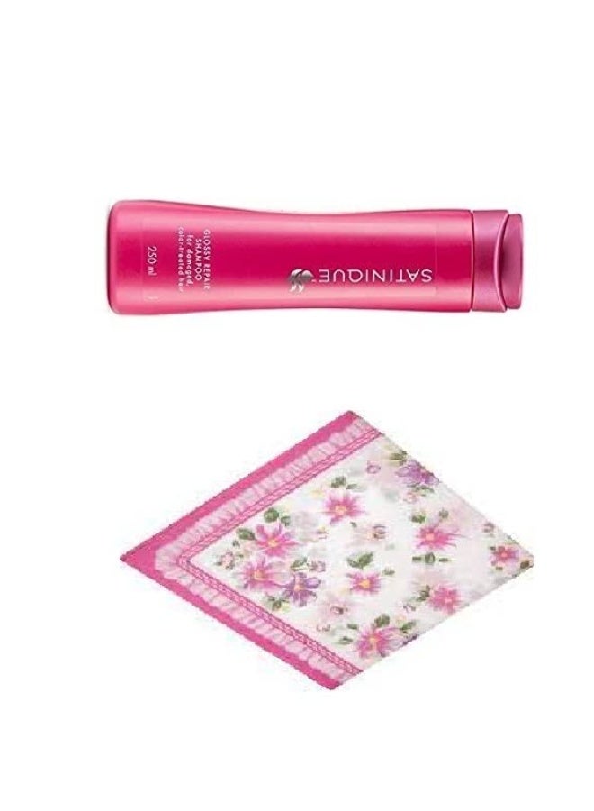 Nutrilite Amway satinique glossy repair shampoo - 250 ml and floral cotton hanky assorted - Image 2