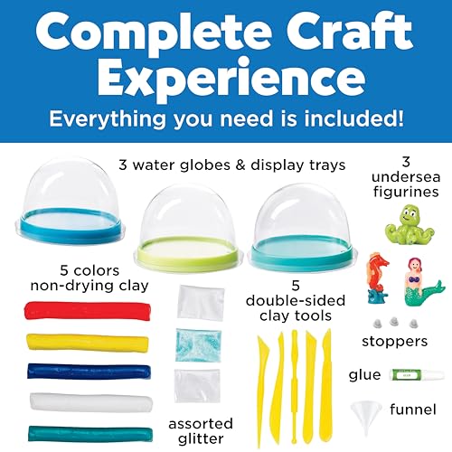 Creativity for Kids Make Your Own Under the Sea Water Globes - Make 3 DIY Snow Globes, Arts and Crafts for Boys and Girls, Kids Activities and Birthday Gifts for Ages 6-8+ - Image 3