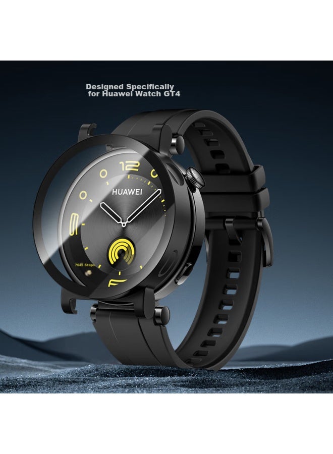 Canghua المتوافق مع Huawei Watch Gt4 غلاف واقي، مناسب لـ Huawei Watch Gt4 حامي شاشة زجاج مقوى، تغطية شاملة كاملة، مقاوم للصدمات، مقاوم للخدوش، شفاف - Image 4
