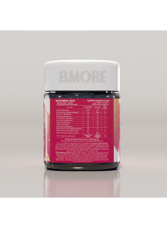 BMORE Creatine Monohydrate Gummies 60 Gummies Strawberry & Banana flavor - Image 4