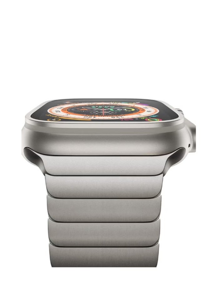 Generic - Compatible with Apple Watch Ultra 2 Band 49mm 45mm 44mm 42mm 41mm 40mm 38mm,Men and Women Stainless Steel Metal Band for iWatch Series SE/8/7/6/5/4/3/2/1 - Image 1