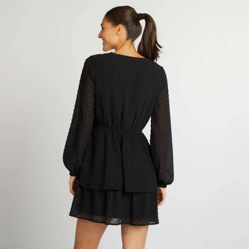 Kiabi Short Dotted Swiss Dress Black