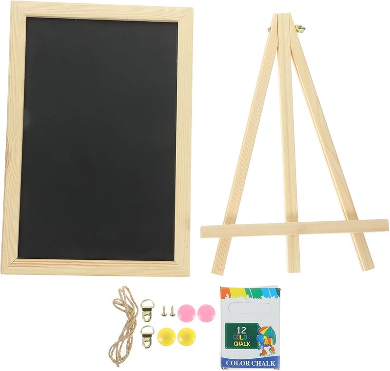 TIDTALEO Magnetic Chalkboard Display Stand 20x30cm Wooden Easel Message Board Single-Sided Adjustable Writing Blackboard for Shop Advertising and Office Use - Image 1