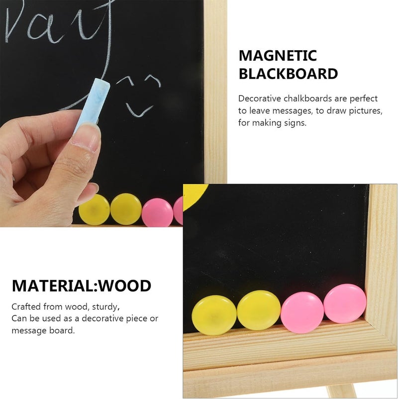 TIDTALEO Magnetic Chalkboard Display Stand 20x30cm Wooden Easel Message Board Single-Sided Adjustable Writing Blackboard for Shop Advertising and Office Use - Image 3