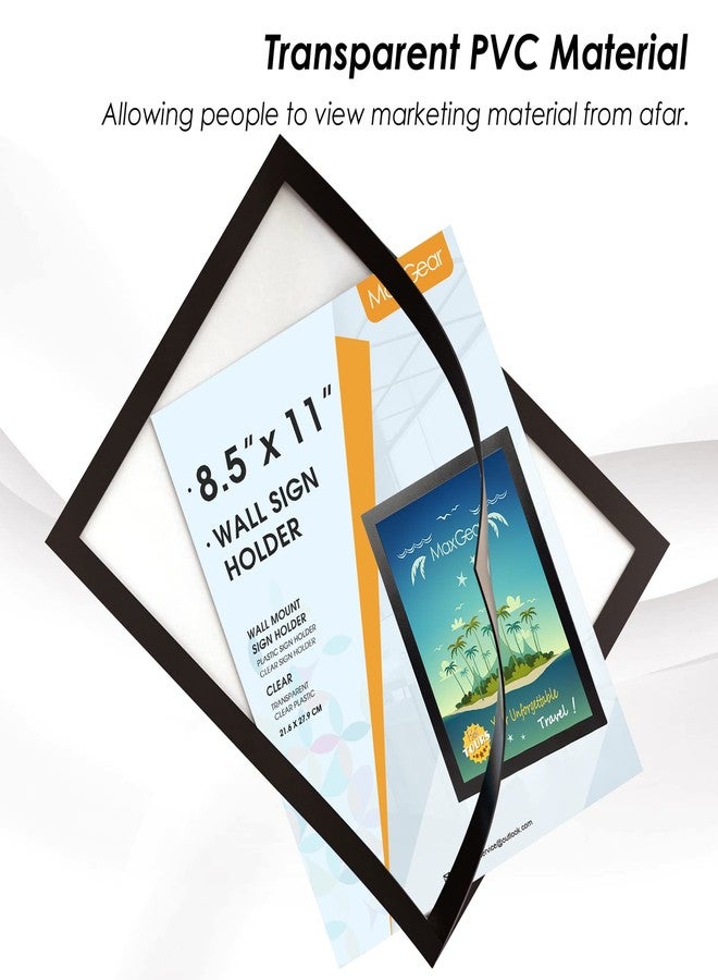 MaxGear Magnetic Sign Holder 8.5 x 11 Wall Mount, Self Adhesive Display Picture Frames with Strong Magnetic Border and Clear PVC, Document Poster Paper Holder for Home Office Store, 3 Pack - Image 4