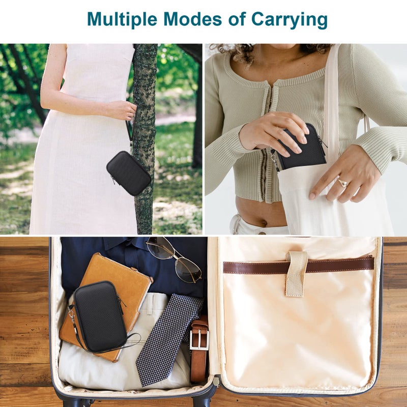 Canboc Carrying Case for Panasonic LUMIX ZS99/ LX10/ ZS80/ ZS100/ ZS70/ ZS200/ ZS60 4K Digital Camera, Point and Shoot Camera Bag, Zipper Mesh Pocket fits USB Cable, Batteries, Black - Image 3