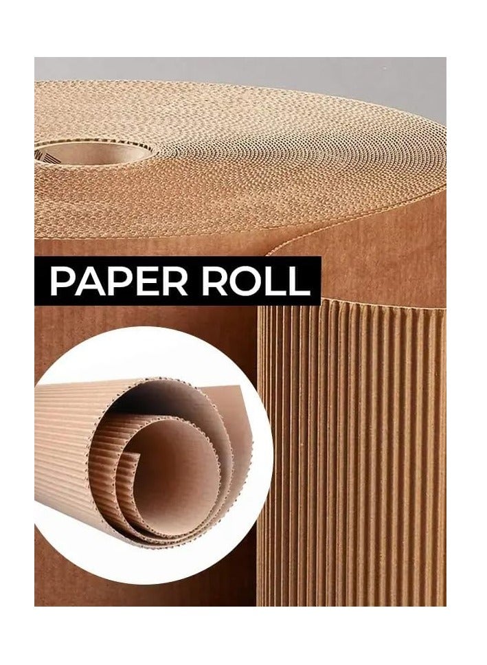 Biella Biella 30 Mtr x 130cm Height Corrugated Roll Brown Packaging Paper Corrugated Cardboard Sheets Eco-friendly Wrap Kraft Paper Roll For Packing, Moving, Gift Wrapping, Shipping Etc. - Image 3