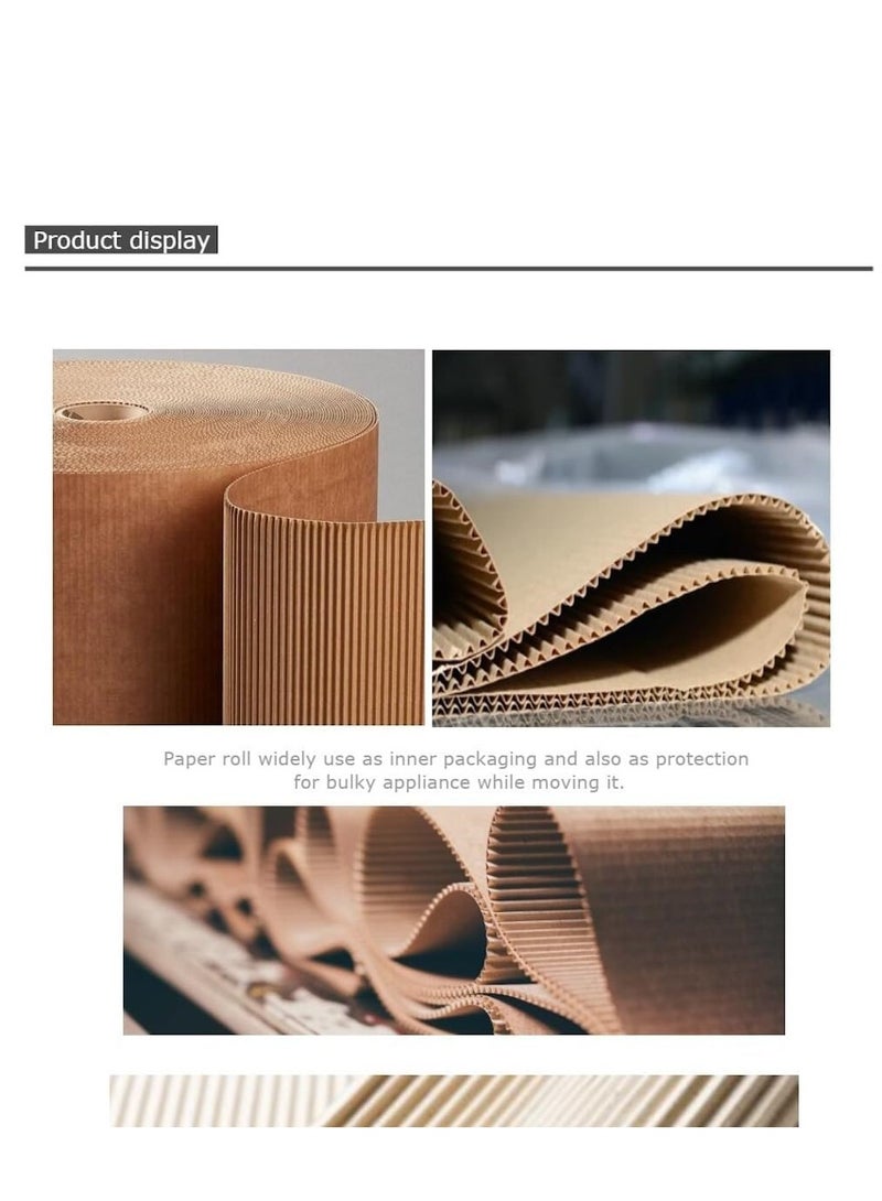 Biella Biella 30 Mtr x 130cm Height Corrugated Roll Brown Packaging Paper Corrugated Cardboard Sheets Eco-friendly Wrap Kraft Paper Roll For Packing, Moving, Gift Wrapping, Shipping Etc. - Image 4