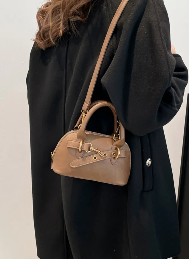 Take Two Solid Double Top Handle Handbag