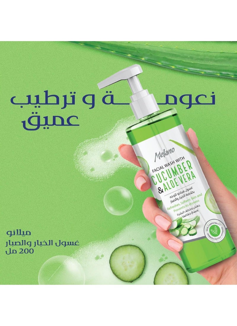 MELANO - Facial Wash with Cucumber and Aloe Vera 200 ml - Image 1