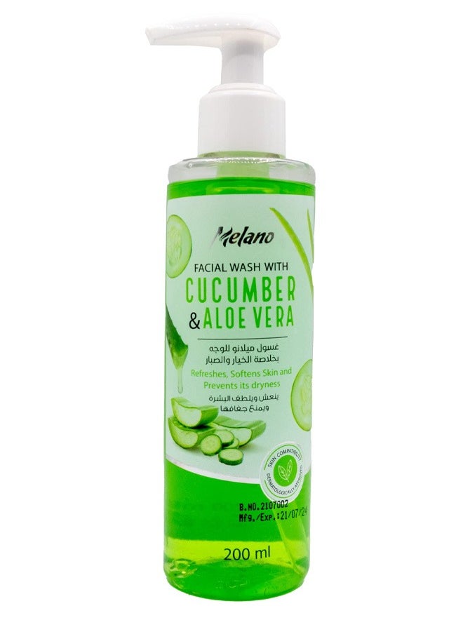 Melano Face Wash with Cucumber and Aloe Vera 200 ml - pzsku/ZF1792FAB6798D7300D19Z/45/_/1696436304/9494dccd-330f-4f08-bbee-021323257d8f