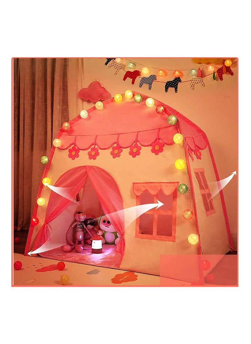 RollsTimi  Princess Tent with Ball Light for Kids Indoor Outdoor Games,Pink  - Image 4