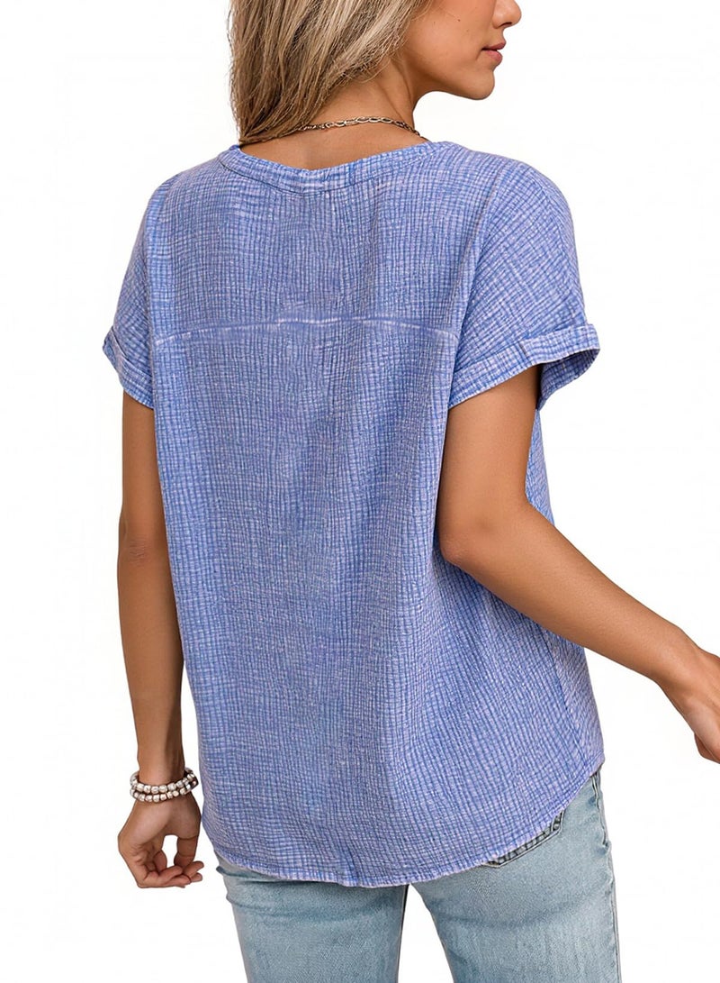 Dokotoo Womens Boho Tops for Women Spring 2026 Summer Shirts Casual Blouses Comfy Women's Clothing Cute Tops Vacation Beach Clothes Cruise Outfits Resort Wear 2026 - Image 4