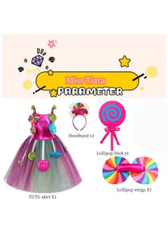 MissTiara Super Cute Lollipop Candy Dress Princess Dress Party Cosplay Birthday Party Outfits for 3-12 Years Toddlers and Girls  - Image 2