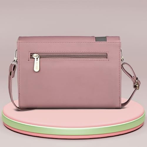 ALSU Women's trendy Sling Bag Peach | handbag | purse | crossbody bag| deattachable straps |card slots (irf-019pch) - Image 3