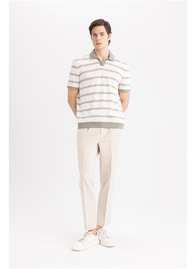 DeFacto - Man Smart Casual Regular Fit Resort Neck Short Sleeve Knitted Polo T-Shirt - Image 1