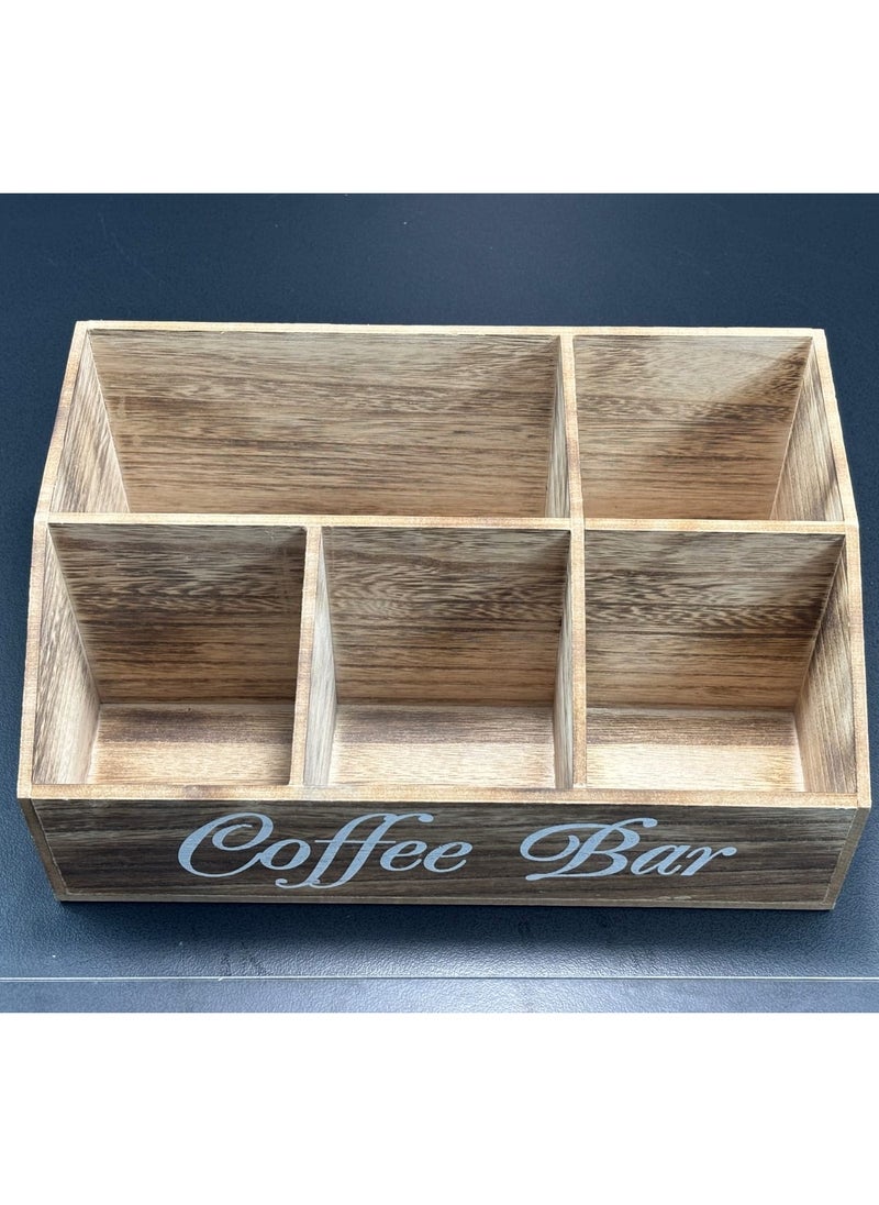 Wooden Coffee Bar Storage and Organizer (Dimensions: 32 cm Lenght* 20 cm Width* 13 cm Height) (200 grams) – A Stylish Touch for Your Coffee Corner