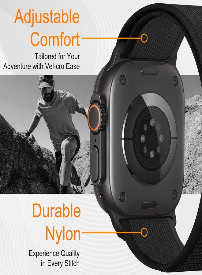 surundo Trail Loop Nylon Band - Compatible with Apple Watch Ultra 2 Band/Ultra Bands 49mm 45mm 44mm Men Women, Braided Elastic Weave Sport Strap for iWatch Ultra 2, iWatch Ultra Series 10 46mm SE/9/8/7/6/5 - Image 3