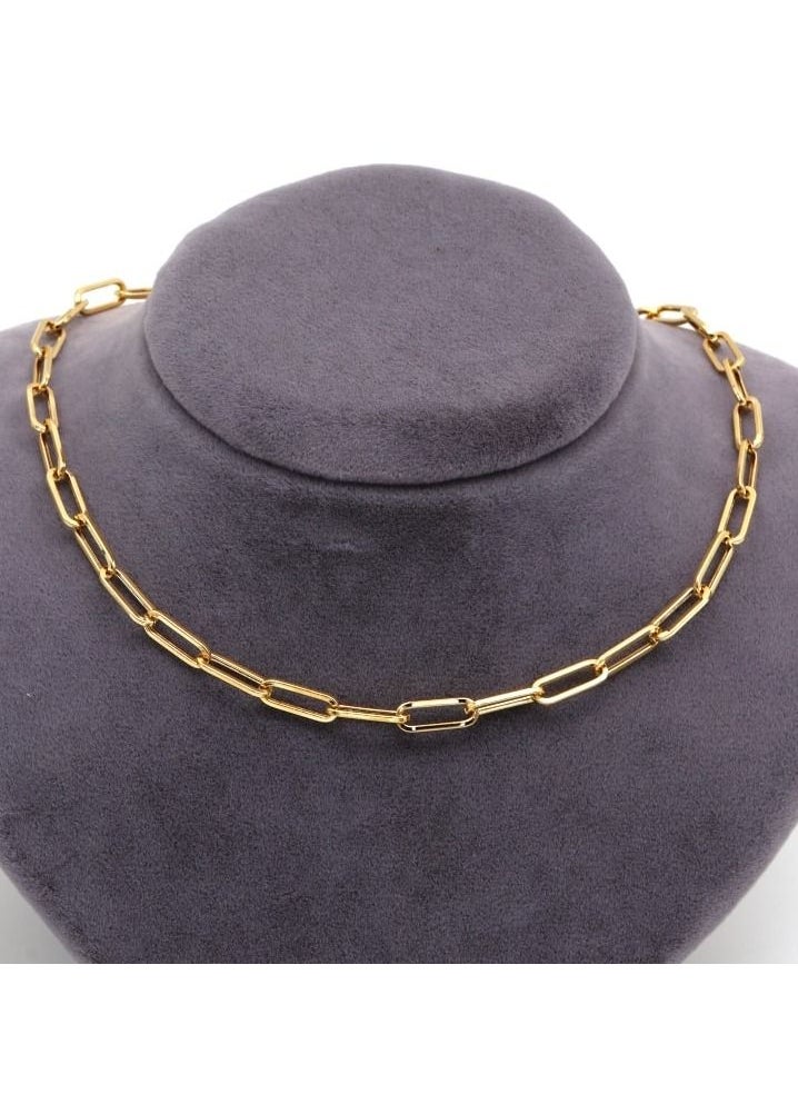 Gold Zone - Real Gold Solid Link Necklace - Image 1