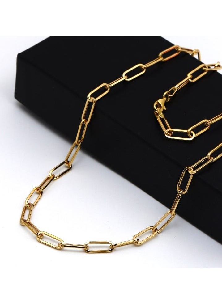 Gold Zone - Real Gold Solid Link Necklace - Image 1