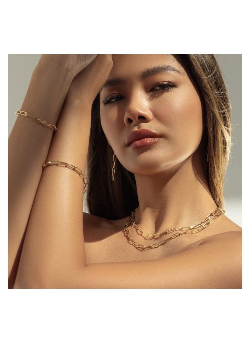 Gold Zone - Real Gold Solid Link Necklace - Image 1