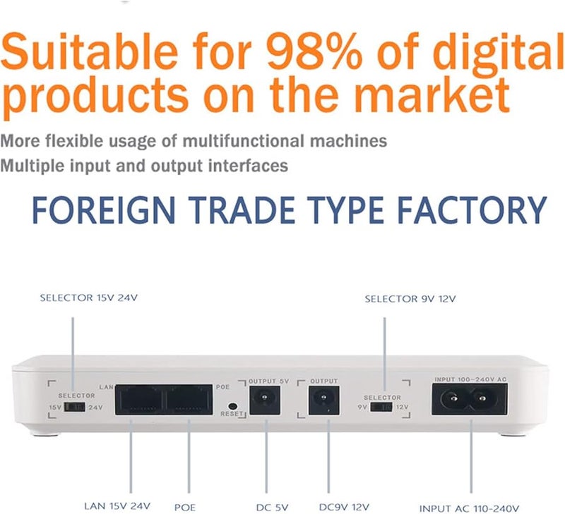 Mini UPS Battery Backup 8000mAh with US Plug for Router Modem POE Short Circuit Protection - Image 4
