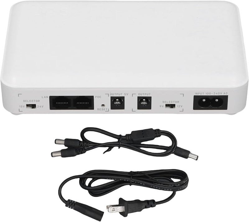 Mini UPS Battery Backup 8000mAh with US Plug for Router Modem POE Short Circuit Protection - Image 1